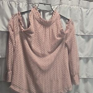 Maurices Blush Pink Ruffle Blouse